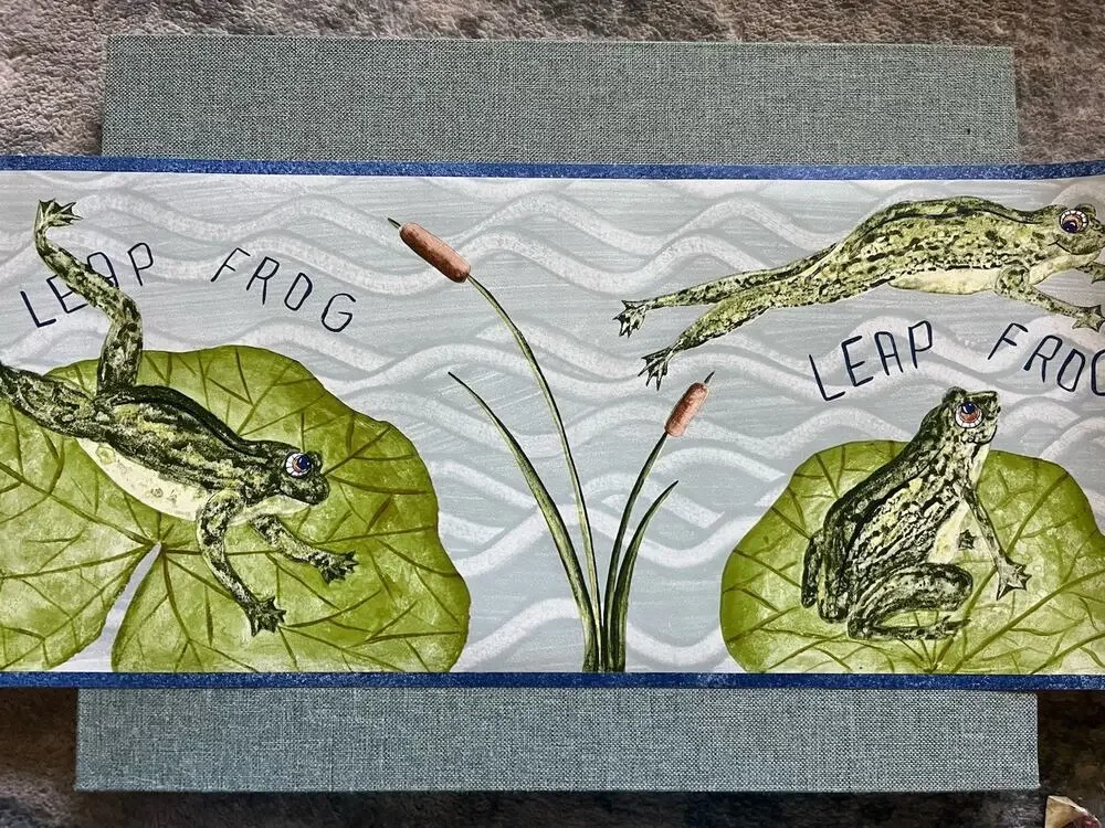 Vtg Sunworthy Coordinated Wallpaper Borders Frogs 🐸 TWO Rolls NEW 30 Feet Kids